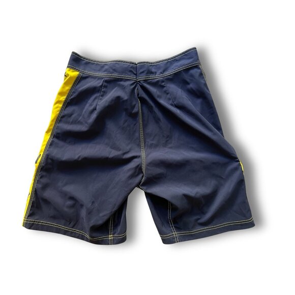 Ezekiel Mens Navy & Yellow Swim Trunks Size M With Adjustable Waist & Pocket Det - Picture 3 of 8